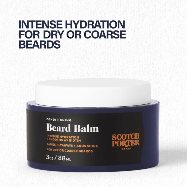 Scotch Porter Conditioning Beard Balm – Smooth, Shape, Moisturize & Soften Coarse, Dry Beard Hair while Encouraging Growth for a Fuller/Healthier-Looking Beard – Original Scent, 3 oz. Jar - Image 4