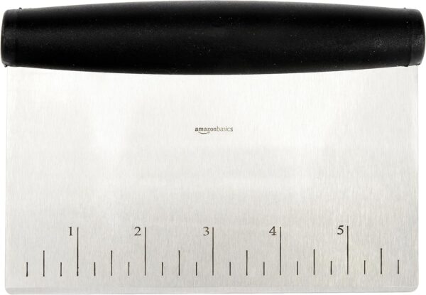 Amazon Basics Multi-Purpose Stainless Steel Scraper/Chopper with Contoured Grip, 6-Inch, Silver, Black - Image 3
