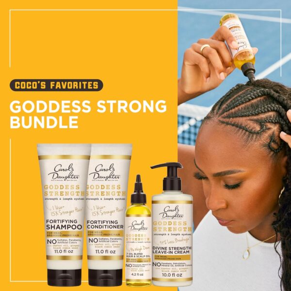 Carol\'s Daughter X Coco Gauff Goddess Strong Bundle: Hair Care Kit with Shampoo, Conditioner, Leave-In Treatment and Scalp Oil, 4 Items - Image 4