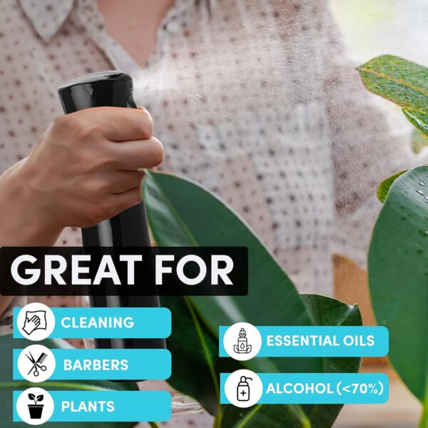 Hula Home Spray Bottle for Hair (10.1oz/300ml) - Powered by Flairosol® Spray Technology - Continuous Ultra Fine Mist Sprayer – For Hairstyling, Cleaning, Salons, Plants, Essential Oil & More - Black - Image 6