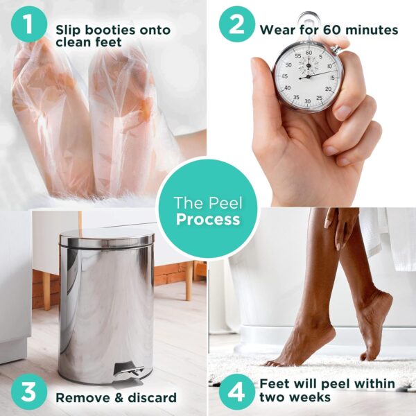 Dermora Foot Peel Mask - 2 Pack of Regular Skin Exfoliating Foot Masks for Dry, Cracked Feet, Callus, Dead Skin Remover - Feet Peeling Mask for Soft Baby Feet, Original Scent - Image 5