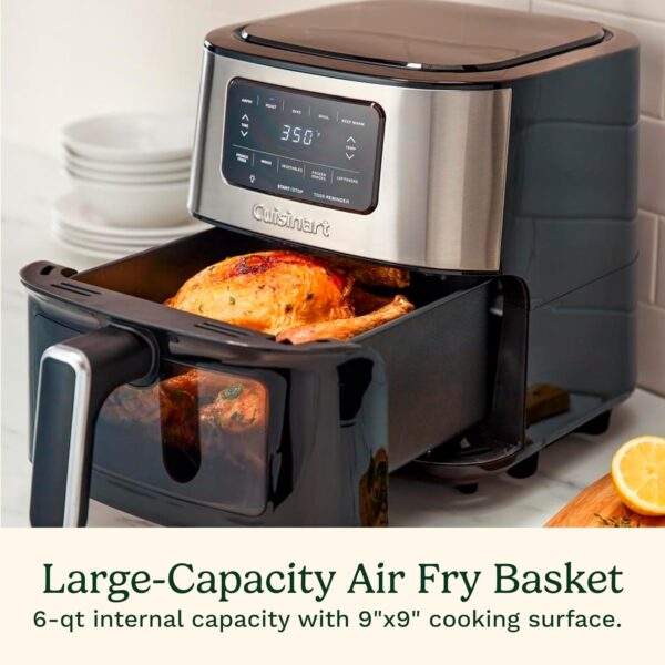 Cuisinart Air Fryer Oven – 6-Qt Basket Stainless Steel Air Fryer – Dishwasher-Safe Parts with 5 Presets – Roast, Bake, Broil, Air Fry and Keep Warm – Quick & Easy Meals – AIR-200 - Image 4