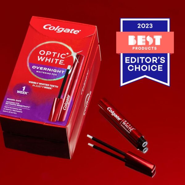 Colgate Optic White Overnight Teeth Whitening Pen, Teeth Stain Remover to Whiten Teeth, 35 Nightly Treatments - Image 4