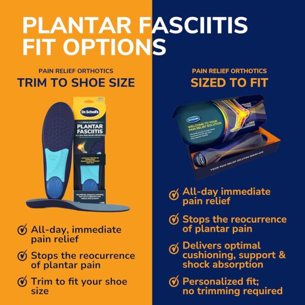 Dr. Scholl’s Plantar Fasciitis Pain Relief Orthotic Insoles, Immediately Relieves Pain: Heel, Spurs, Arch Support, Distributes Foot Pressure, 1 Pair - Image 6