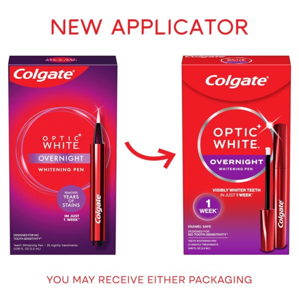 Colgate Optic White Overnight Teeth Whitening Pen, Teeth Stain Remover to Whiten Teeth, 35 Nightly Treatments - Image 2