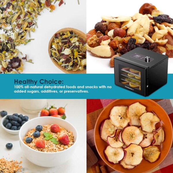 Elite Gourmet Food Dehydrator, Stainless Steel Trays Food Dehydrator, Adjustable Temperature Controls, Jerky Herbs Fruit Veggies Snacks - Image 5