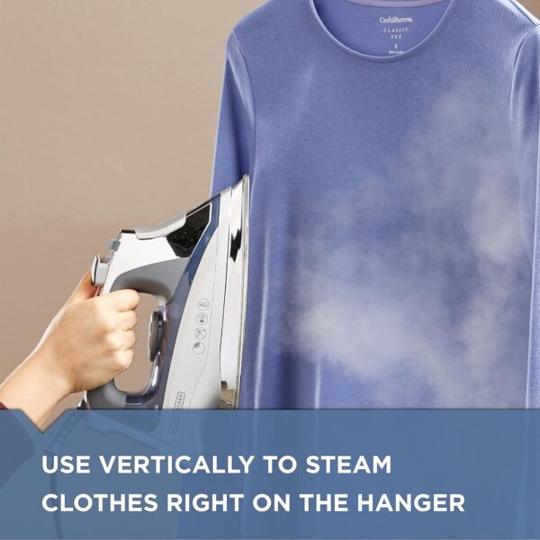 BLACK+DECKER Allure Professional Steam Iron, D3030, 30% More Steam, Percison Tip, Stianless Steel Soleplate, Vertical Steam Fuction - Image 5