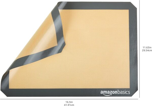 Amazon Basics Rectangular Silicone, Non-Stick Reusable, Food Safe Baking Mat, Pack of 2, 16.5 - Image 6