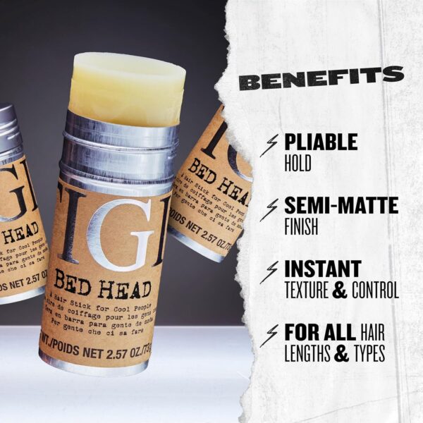 TIGI Bed Head Hair Wax Stick for a Soft, Pliable Hold, Hair Care Slick Back Stick Styling Product with Beeswax & Japan Wax, 2.57 oz - Image 2